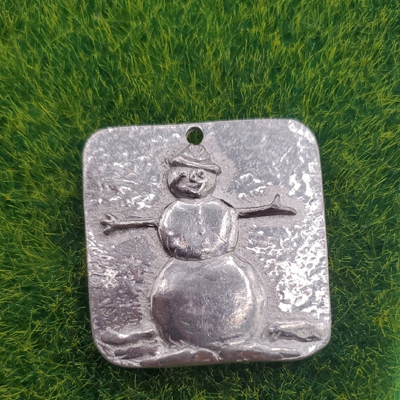 Vilmain Vintage Pewter Snowman Pendant P329